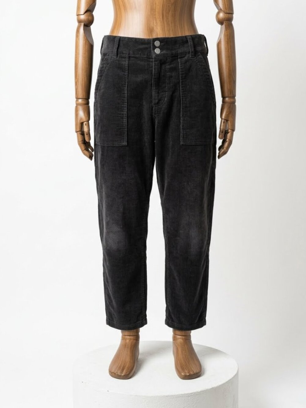 NWT Pilcro (Anthroploogie) The Wanderer Relaxed-Leg Corduroy Pants 32P Charcoal‎